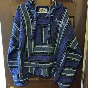 Purple Striped Baja Hoodie